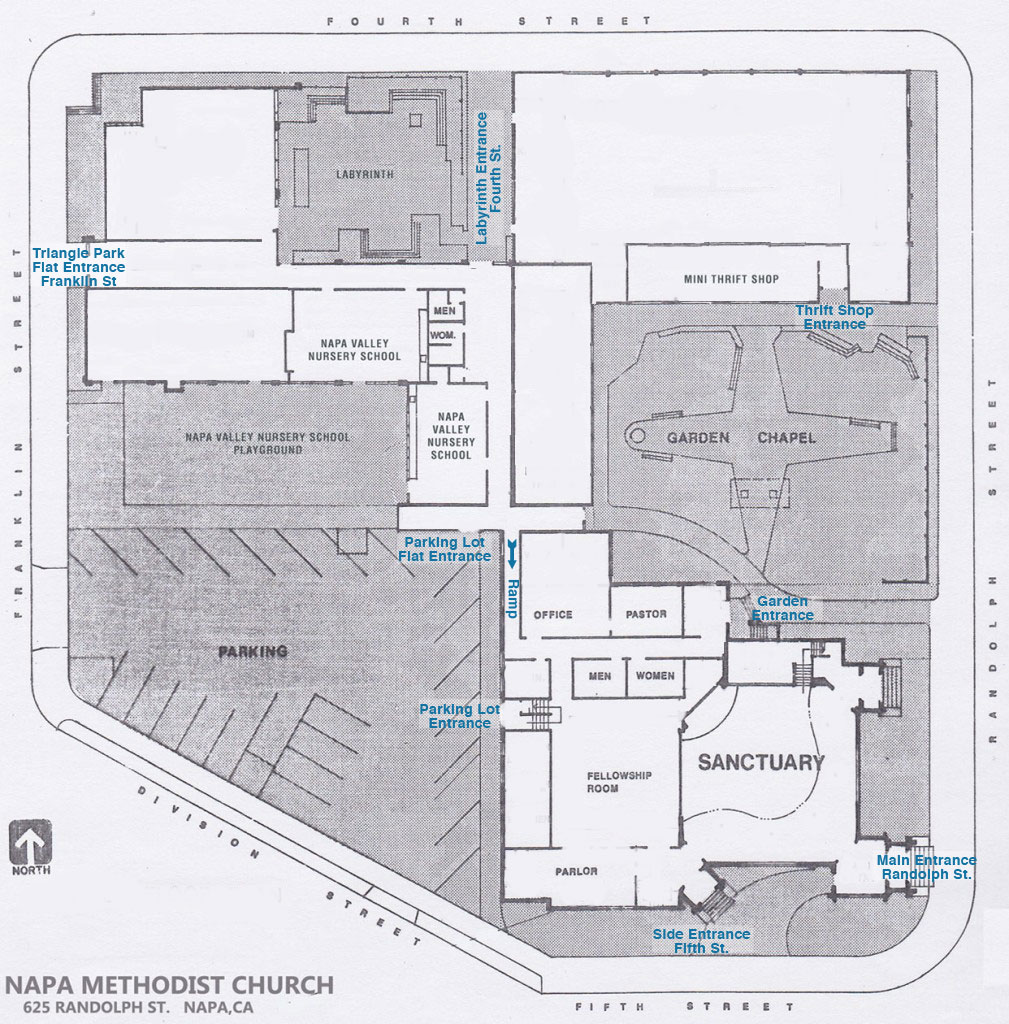 Napa Methodist Church Campus Map - First Floor